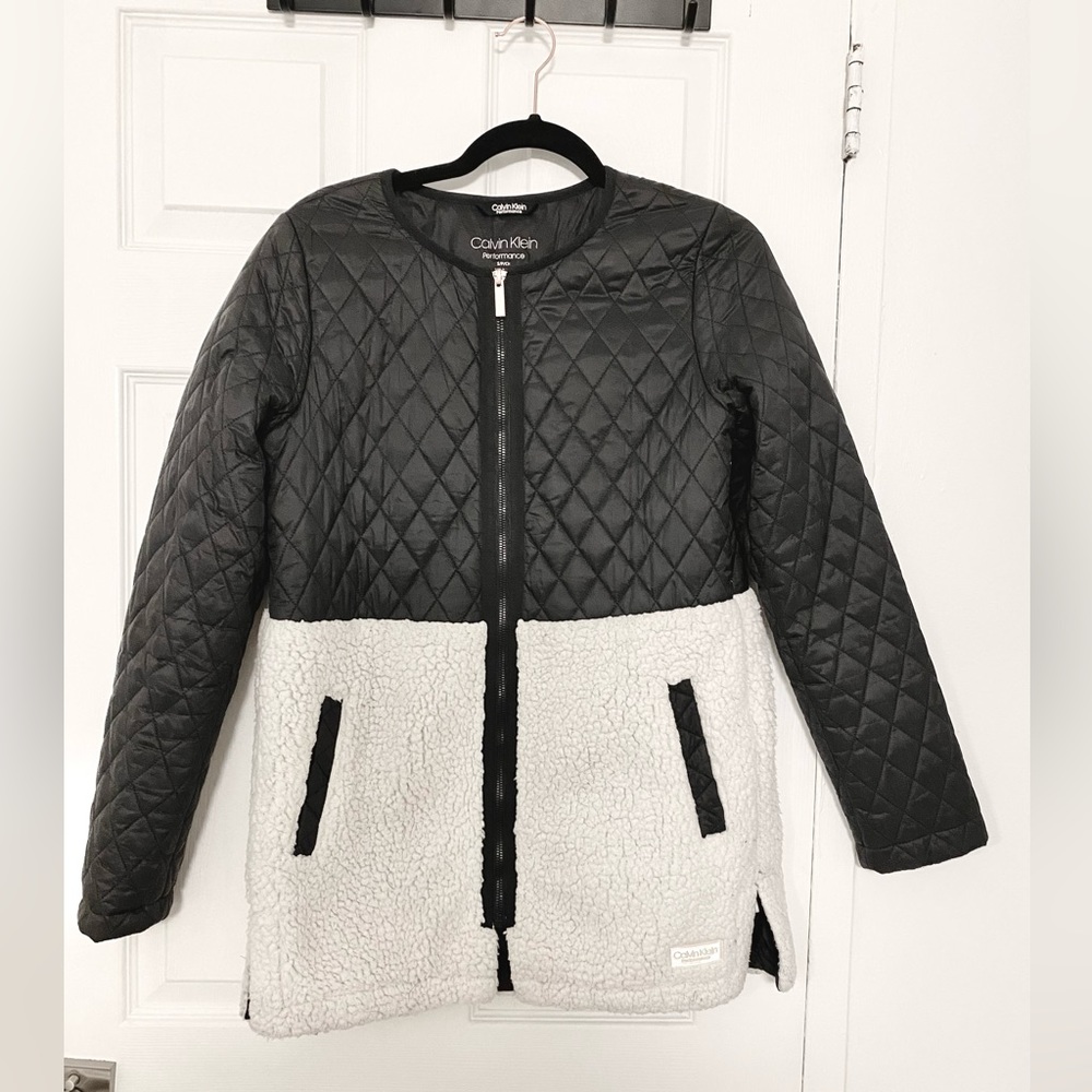 Calvin Klein black and white performance coat